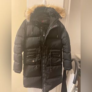 PAJAR CHRISSY QUILTED DOWN FILL PUFFER COAT WITH DETACHABLE FUR TRIM